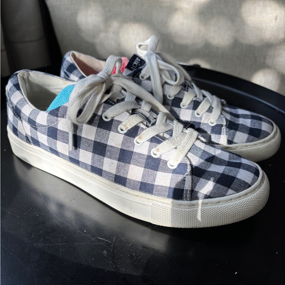 Women’s Navy Gingham Checkered Sneakers